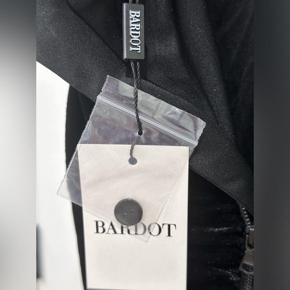 Bardot Inara Velour Mini Dress Rosette Halter Whimsigoth Black Size 8 New Party - Picture 12 of 15